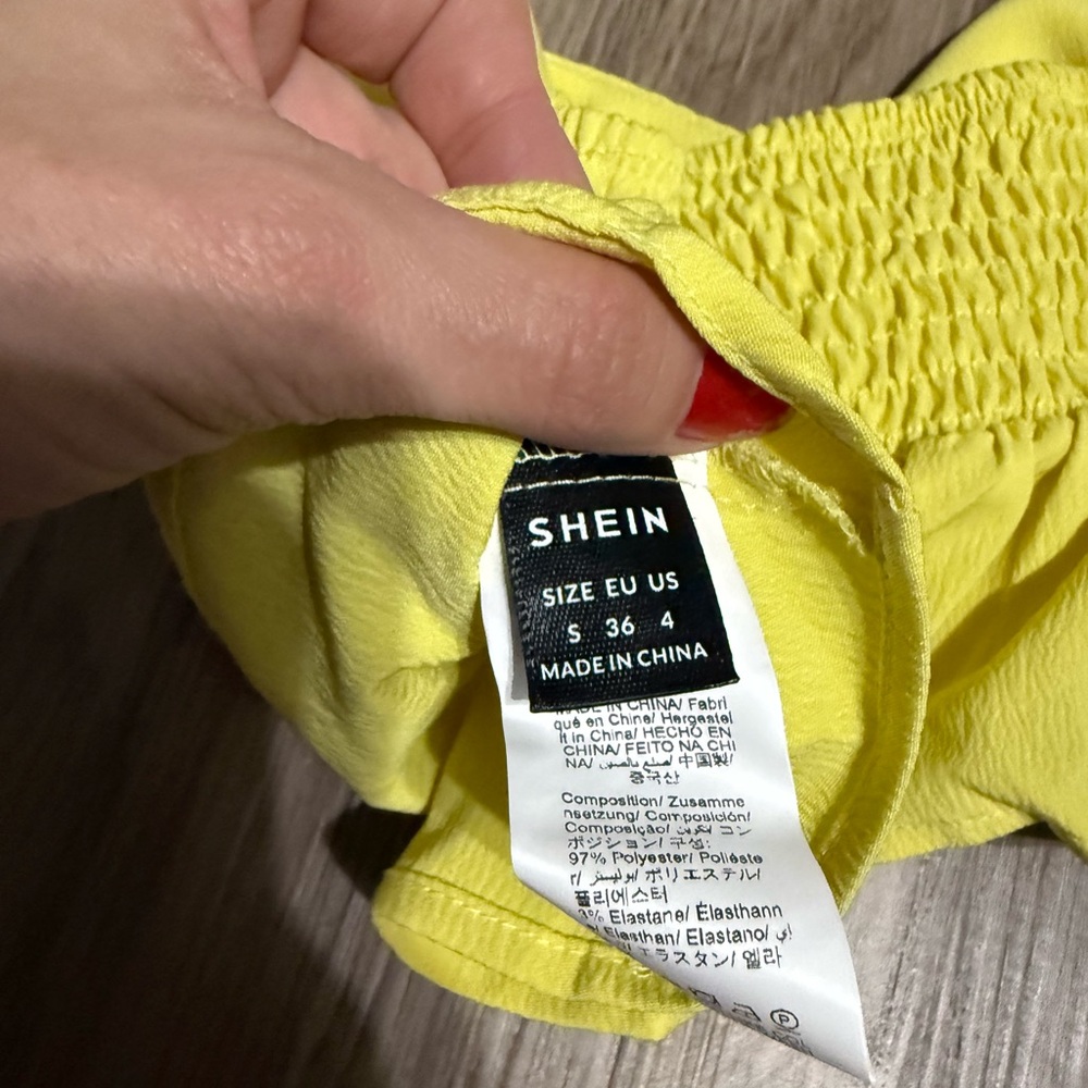 SHEIN Yellow Ruffled Crop Top - Picture 4 of 4